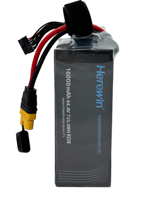 16000mAh 12S 44.4V 25C リポ ポッチセル バッテリー ヘリーウィン UAV バッテリー