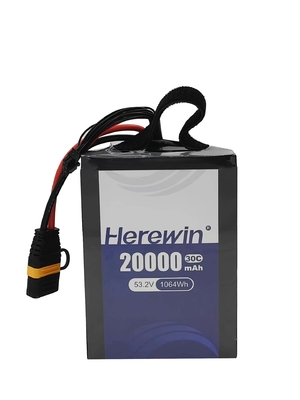 ドローン リポ バッテリー Herewin 20000mAh 53.2 V ソフトパック ドローン アグリ UAV バッテリー パック