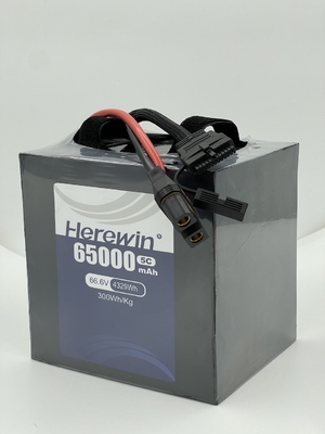 ヘリーウィンの半固体電池 18S 66.6V 65000mAh 定数電圧66.6Vの長持ち電源